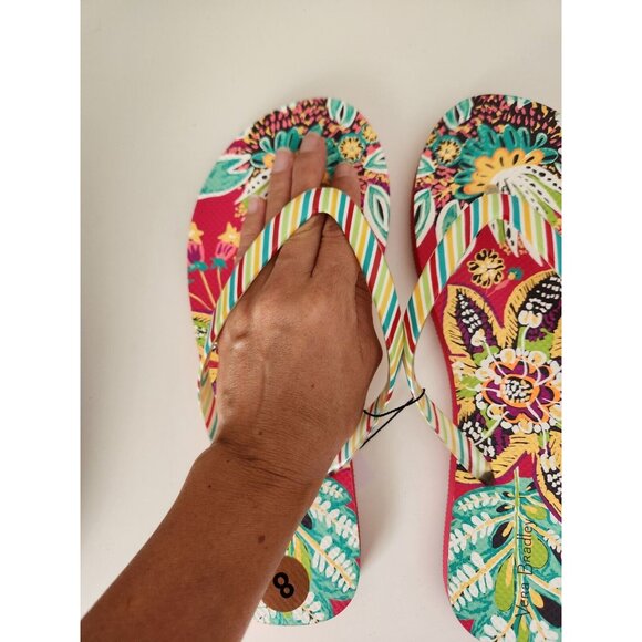 Vera Bradley Flip Flop Tropical Rumba Women's Sandals Size 7-8 - Picture 6 of 11